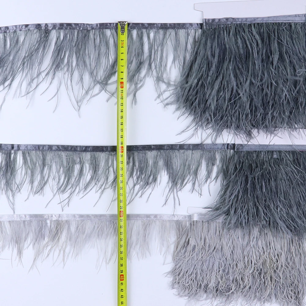 Wholesale 1M 5M 10M Real Ostrich Feather Triming Ribbon 6-8cm Plumes Crafts Wedding Party Dress Decoration Sewing Accessories