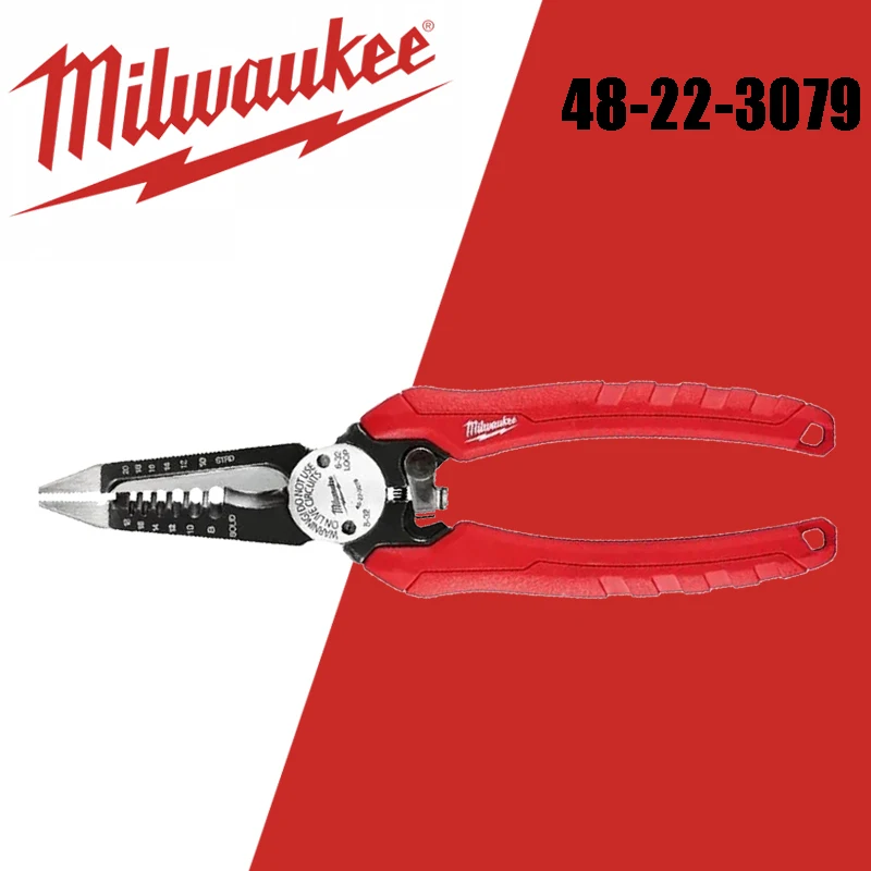 

Milwaukee 48-22-3079 Wire Stripper 6-In-One Combination Wire Stripping and Reaming Pliers for Electricians Antirust Hand Tool