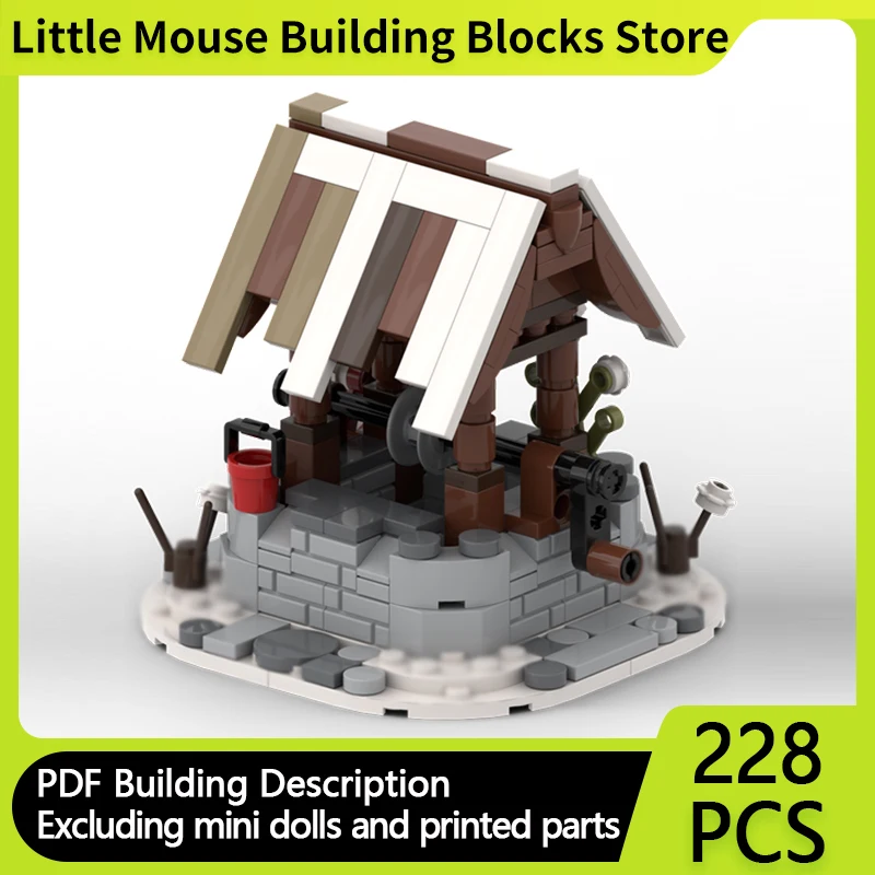 

City Street View Model MOC Building Bricks Winter Water Well Modular Technology Gifts Holiday Assemble Children Toys Suit
