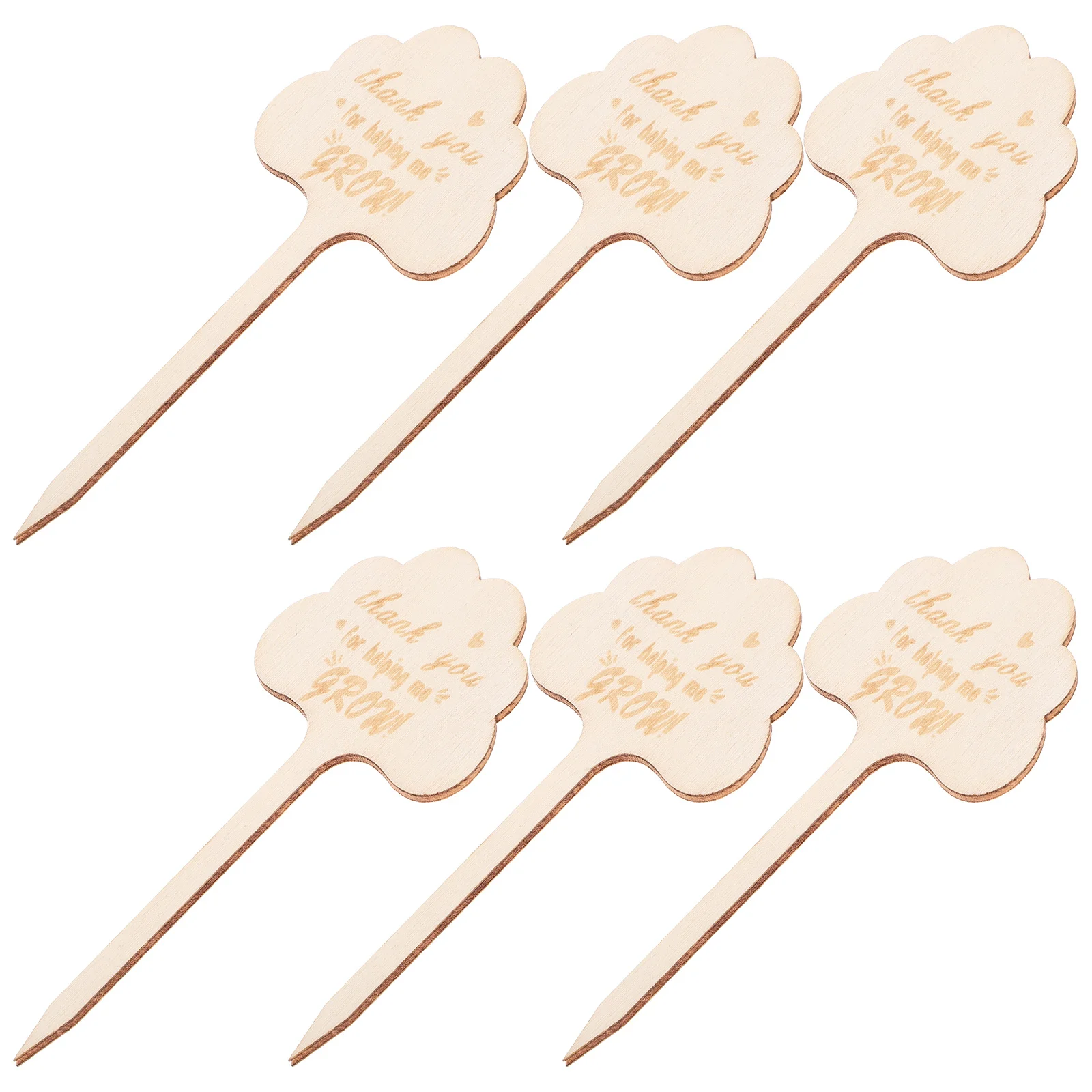 25 قطعة من ملصقات نباتات الخيزران علامات حديقة خشبية علامات قابلة للكتابة للعصارة والأعشاب والزهور شكرًا لك على مساعدةني في نمو المعلم