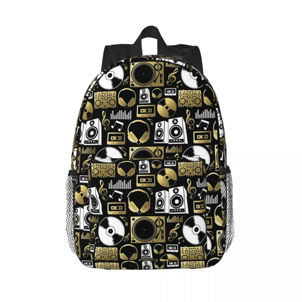 

Discjockey Pattern DJ Music Vinyl Turntables Backpacks Boys Girls Bookbag Students School Bags Travel Rucksack Shoulder Bag