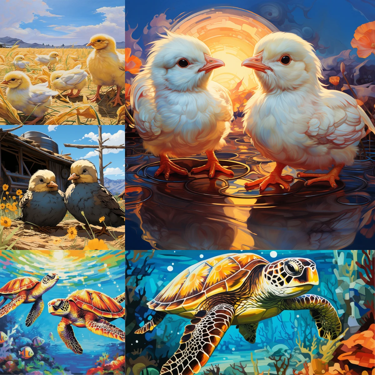 60x75cm Paint by numbers Handpainted Canvas painting chick turtle animal Painting by numbers For adults Home decor