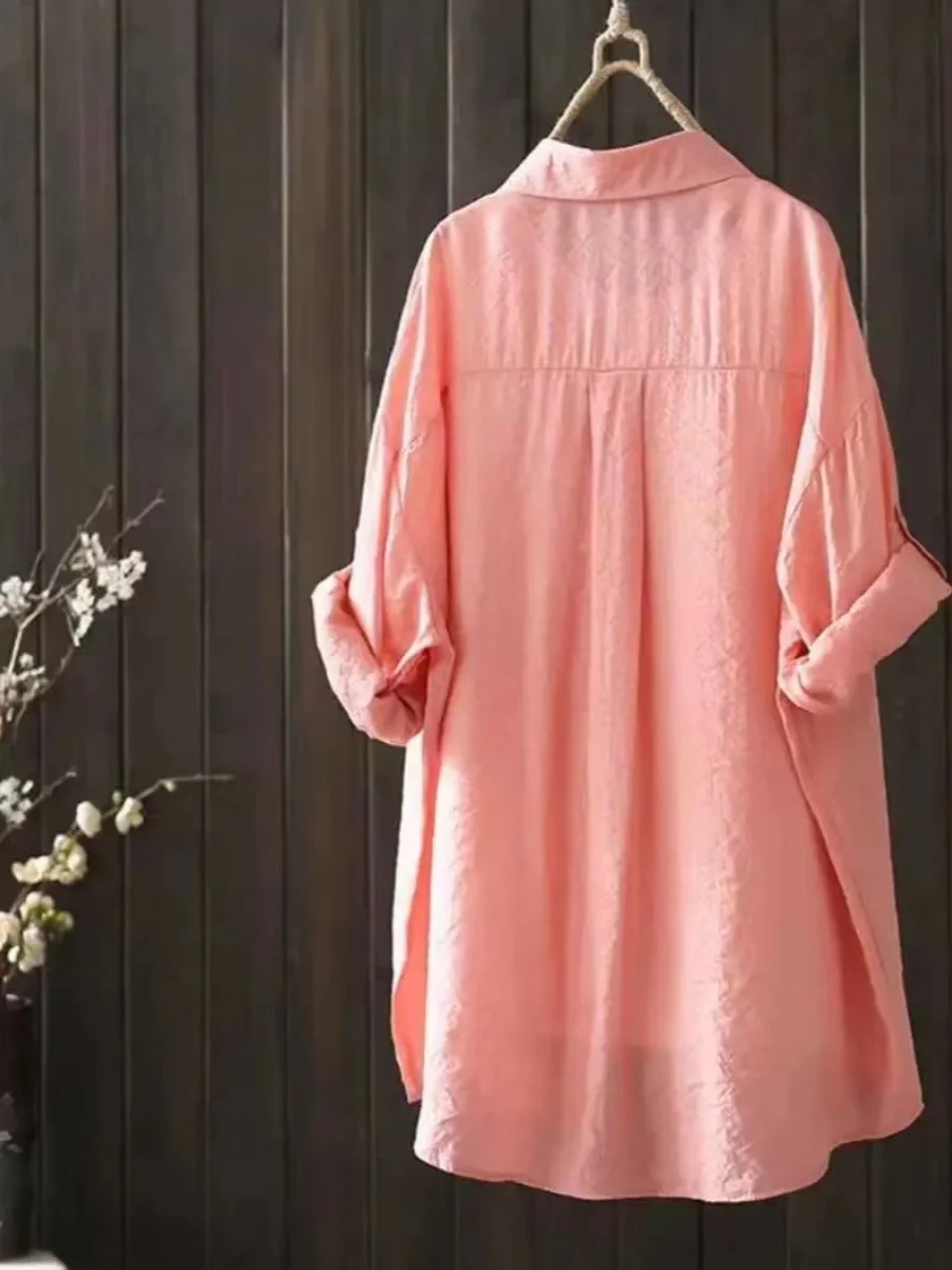 سترة نسائية رفيعة للغاية واقية من الشمس irt 2023 جديدة متوسطة الطول تشبه الحرير سترة كورية طويلة Sve فضفاضة تناسب