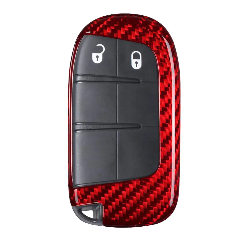 

Carbon Fiber Key Fob Cover Case Protector for Jeep Cherokee Grand Cherokee Dodge RAM Durango Challenger Journey Dart Fiat