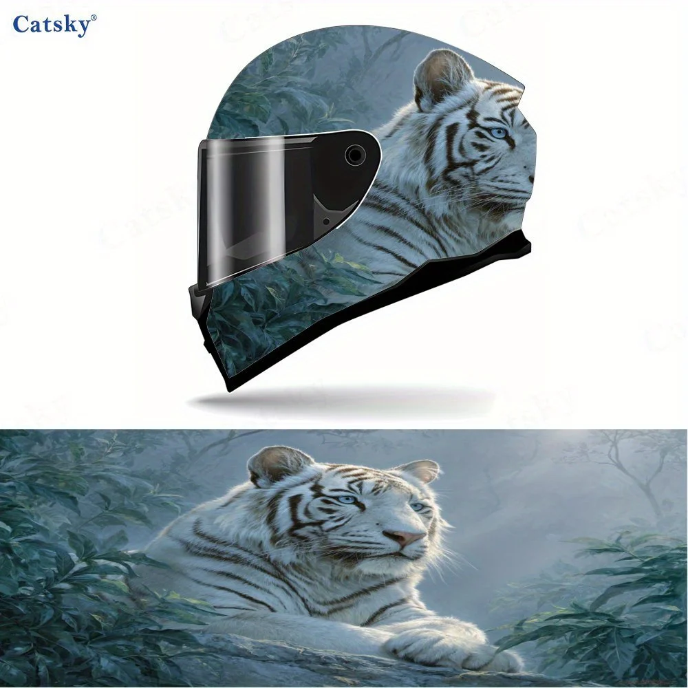 

[Racing Helmet Packaging] Blue Eyes Tiger Complete Set Of Helmet Packaging Stickers, Motorcycle Helmet Vinyl Packaging Wear-resi