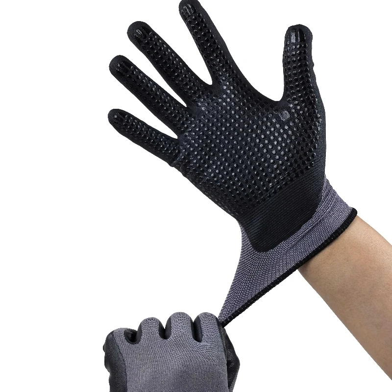 Nitrile Coated Safety Work Gloves Breathable Seamless Knit Nitrile Dipped Security Gloves for Men Mechanic Industrial Warehouse