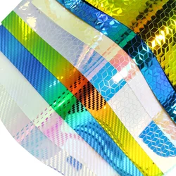 Holographic Vinyl Fabric Faux Leather Sheets Bag Material PVC Transparent Acetate for bows Crafts Diy Sewing Material 30x135cm