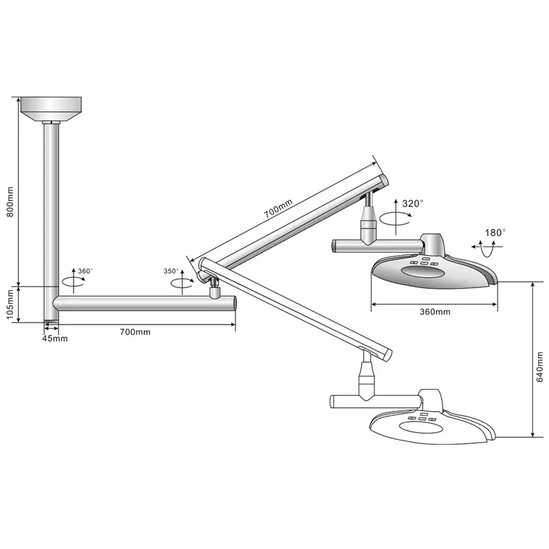 90W LED Micro Plastic Surgery Lamp Medical Light for Pet Inspection and Operation Ceiling Lighting Electric Source
