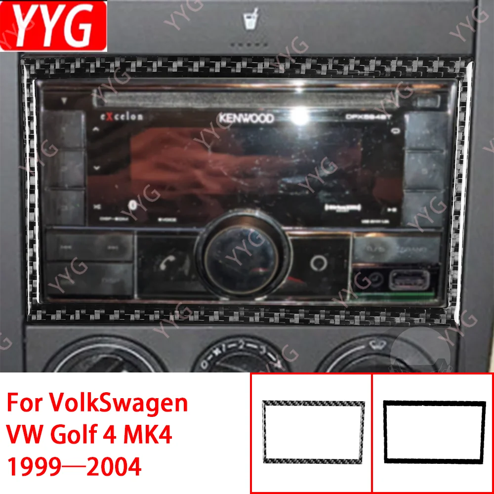 Black Plastic Center Console Outer Frame Interior Trim Sticker For VW Golf 4 MK4 R32 Jetta Bora 1999 2000 2001 2002 2003 2004