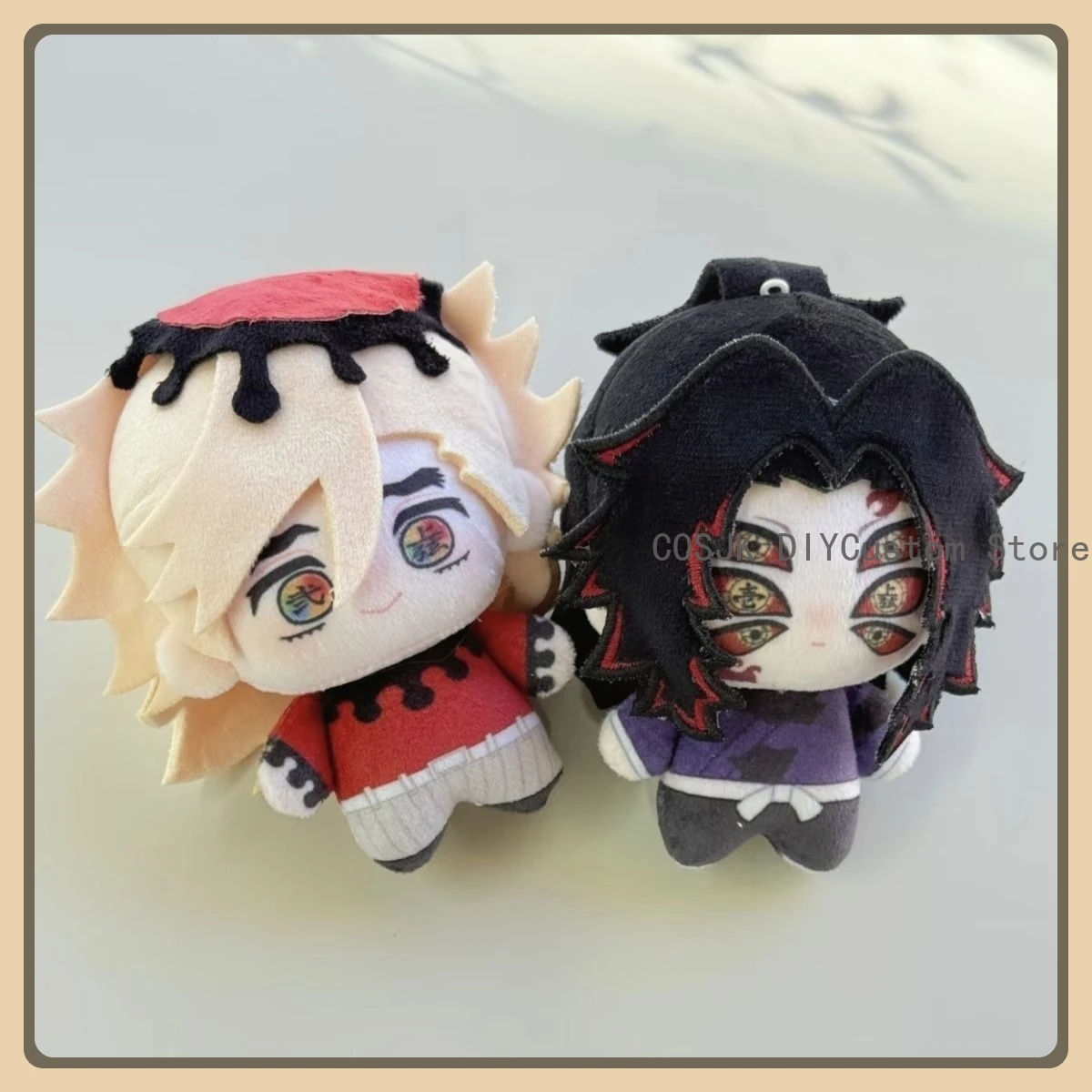 10CM Anime Douma Kokushibo Cosplay dibujos animados lindo Maumet títere juguete Baskpack colgante llavero mascota regalos de navidad