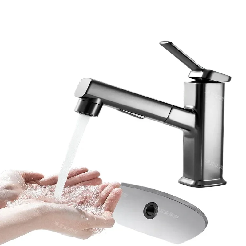 Swivel Washbasin Faucet White Hot and Cold Bathroom Sink Tap Ideal for Hand Wash Stations Compact and Functional Design