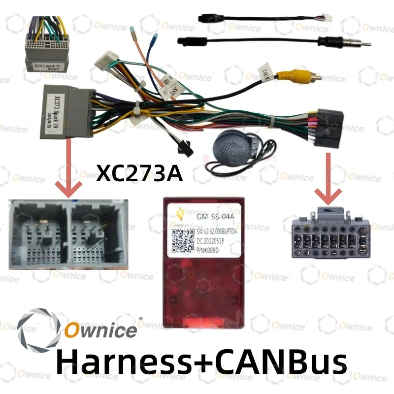 Ownice Car Radio Power Cable Harness Canbus For Chevrolet Malibu XL Spark Colorado 2019 Audio Adaptor Cable