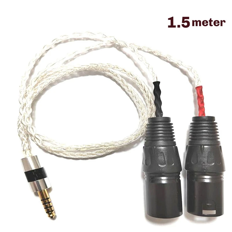 4.4mm Balanced Male to Dual XLR Male Audio Adapter Cable - High-Quality Sound Transmission 1.5m-A28R