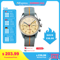 Proxima PX1716 39MM Men Chronograph Mechanical Wristwatches Sapphire Glass Modify ST1902 Movement Military Pilot Clock
