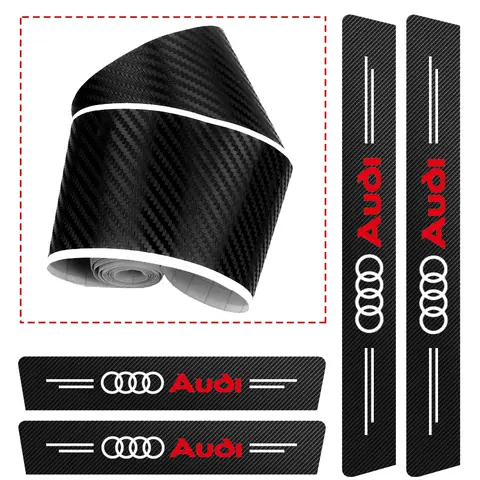 For Audi Sline A1 A2 A3 A4 A5 A6 A7 A8 Q1 Q2 Car Accessories Car Door Sill Protector Welcome Pedal Decoration Leather Stickers 10 best sales audi sline stickers - №6