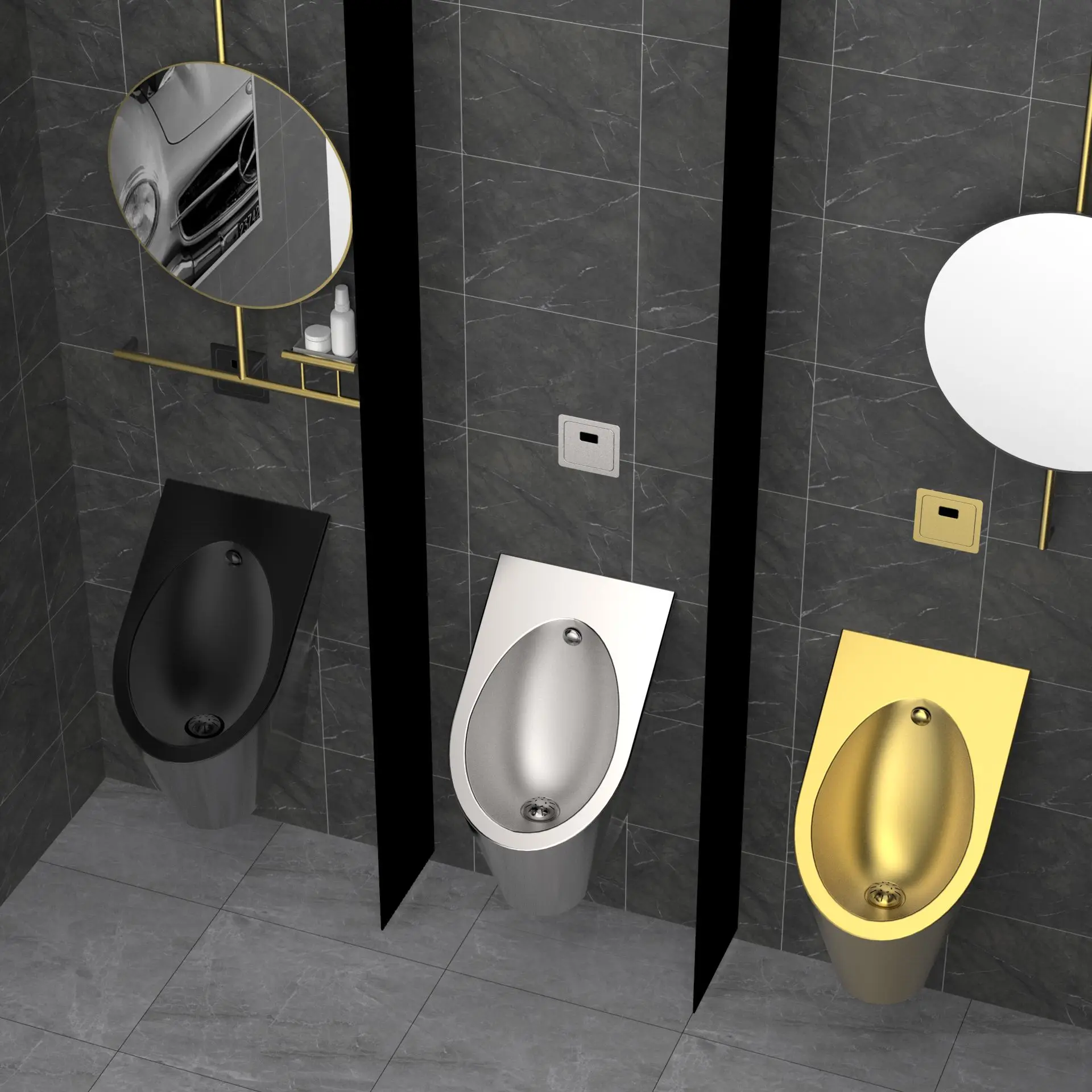 Custom 304 stainless steel urinal, lightweight luxury and elegant KTV, bar, prison, public men's restroom, wall-mounted urinal