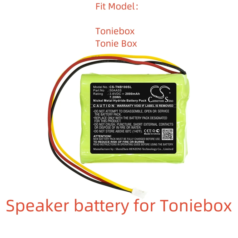 

Speaker Battery For Toniebox:Tonie Box,50AA5S,--2000mAh / 7.20Wh--Ni-MH--3.60V
