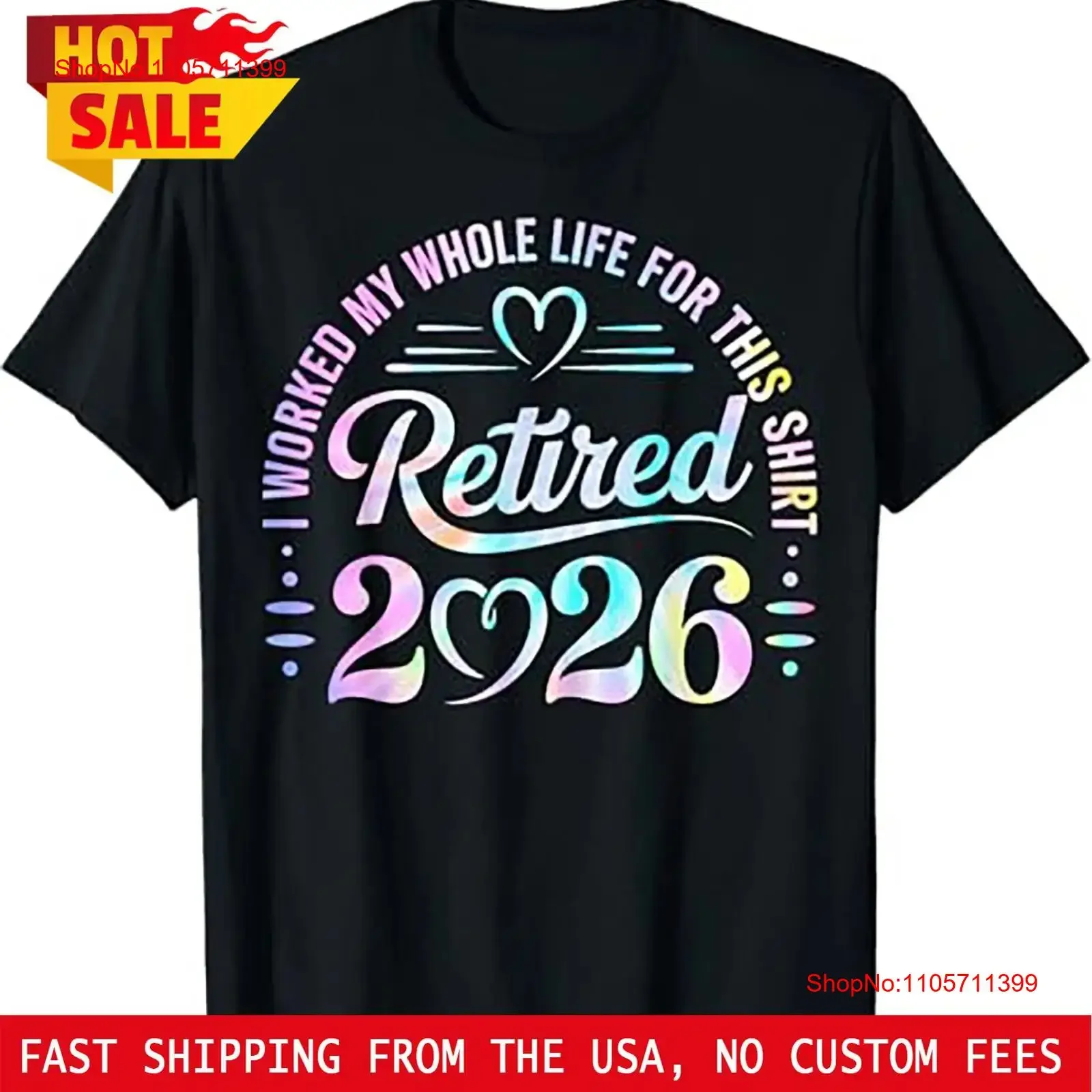 Retired 2026 Retirement i Worked My Whole Life for This T Shirt long or short sleeves vintage Washed Slightly Stylish graphic