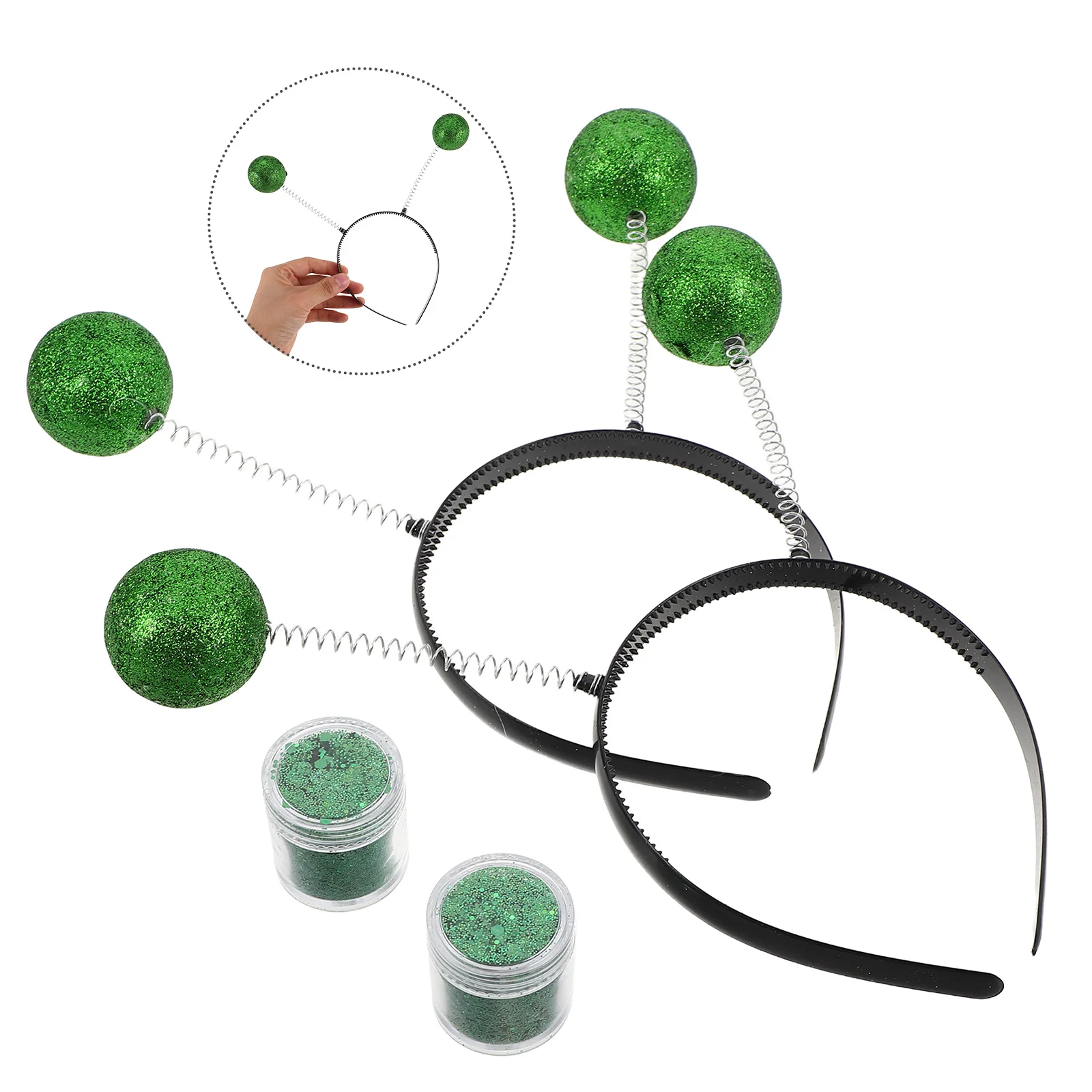 

2 Sets Masquerade Suit Headwear Props Glitter Powder Antenna Headbands for Women