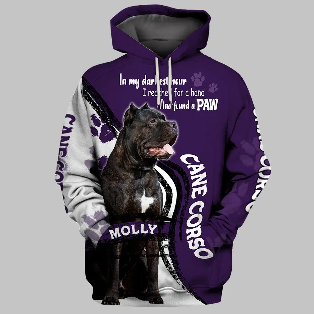 HX Cane Corso Hoodies 3D Graphic Purple Hoodies Animals Dog Rottweiler Sweatshirts Fashion Pocket Streetwear Dropshipping