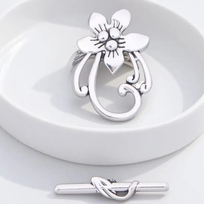 20 pezzi Ot chiusure a ginocchiera connettori durevoli in lega stile vintage per gioielli fai da te che realizzano braccialetti collana chiusura a ginocchiera