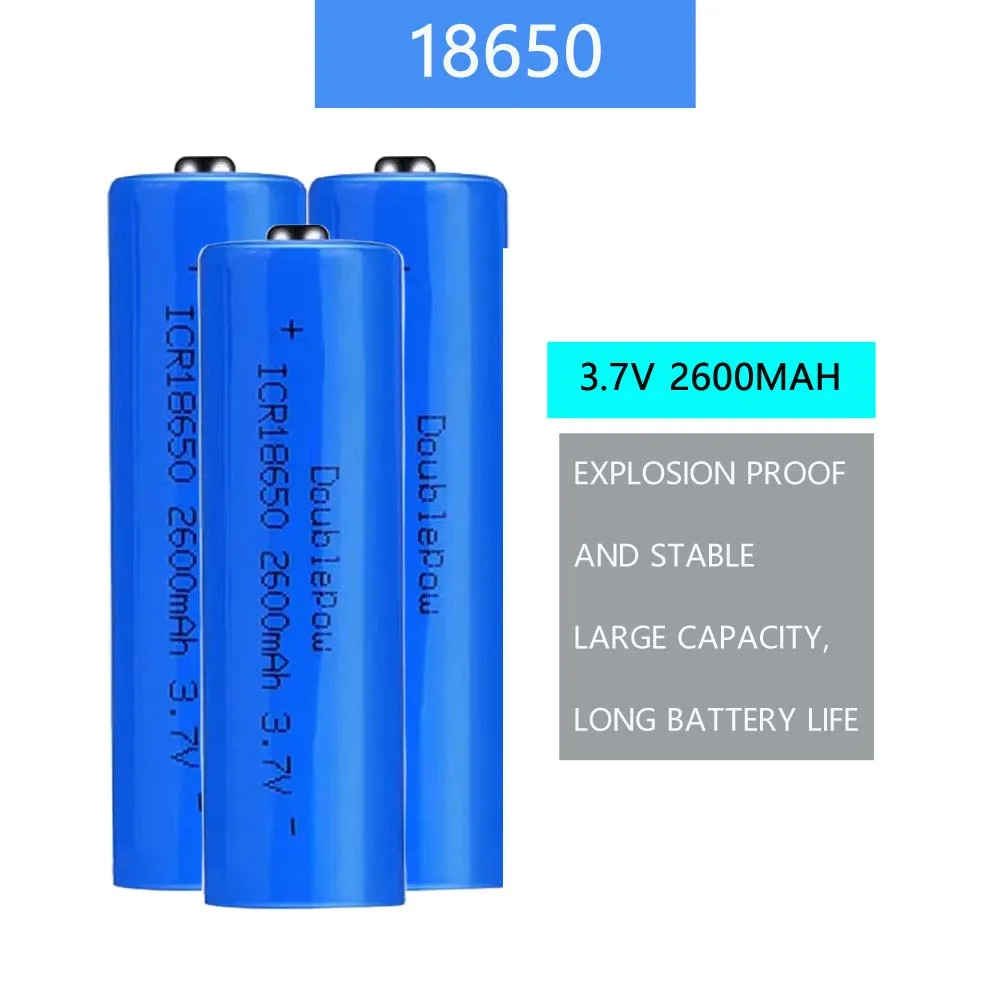 

1-10pcs 100% New Original Doublepow 18650 Battery 3.7v 2600mah 18650 Rechargeable Lithium Battery for Flashlight Batteries