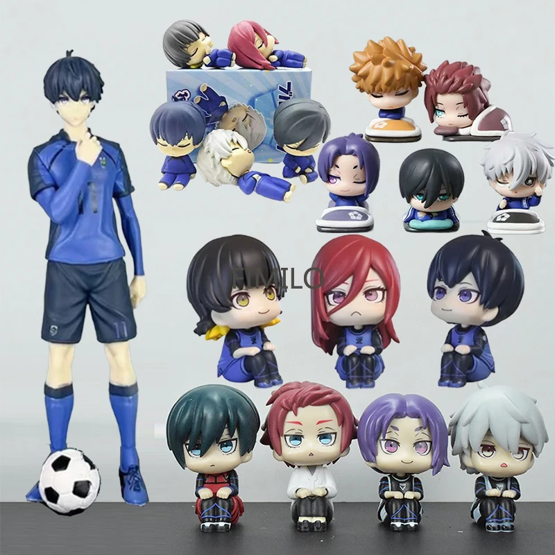 

Anime Meguru Bachira Look Up Isagi Yoichi Blue Lock Figura Rin Doll #2326 Mikage Reo Model Hinata Sleeping Haikyuu Bokuto Figure