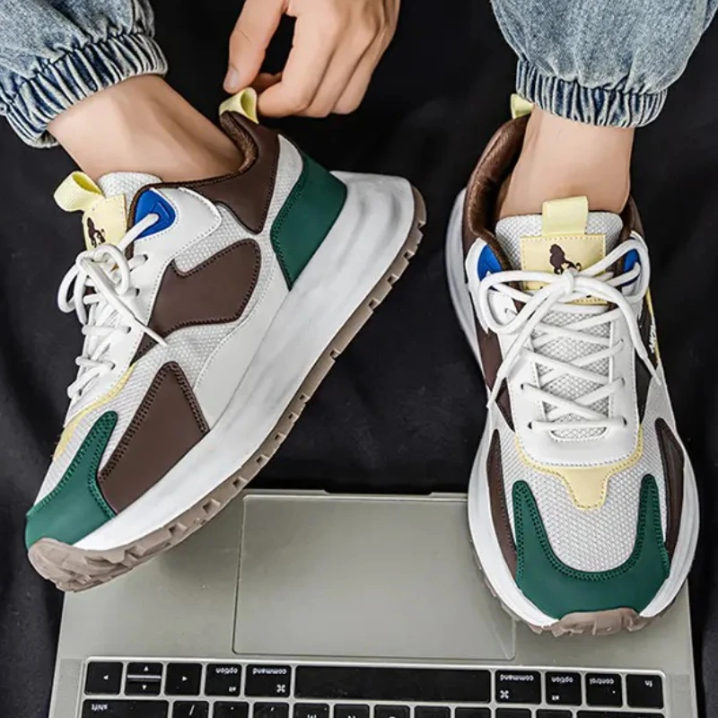 

Мужские модные и универсальные легкие кроссовки большого размера на мягкой подошве со шнуровкой и низким берцем на шнуровке для всех сезонов