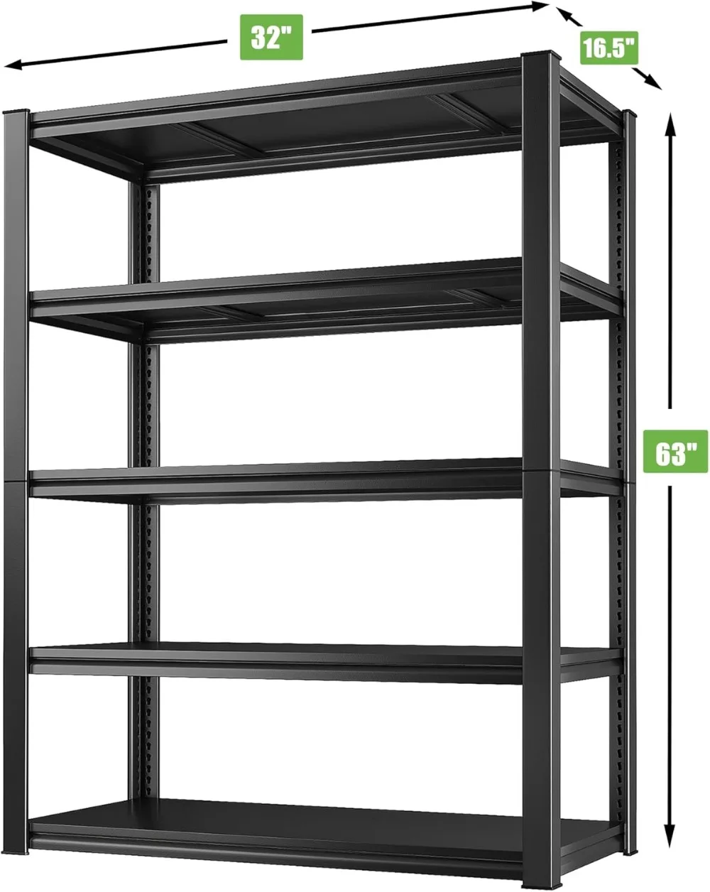 Garage Shelving Heavy Duty Storage Shelving Unit 2 Pack Adjustable 5-Tier Industrial Metal Shelves for Storage Shelves Load