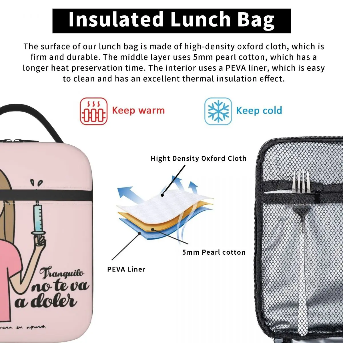 Enfermera En Apuros Doctor enfermera bolsa de almuerzo aislada bolsa térmica contenedor de almuerzo bolsa portátil lonchera chica niño Picnic en la playa