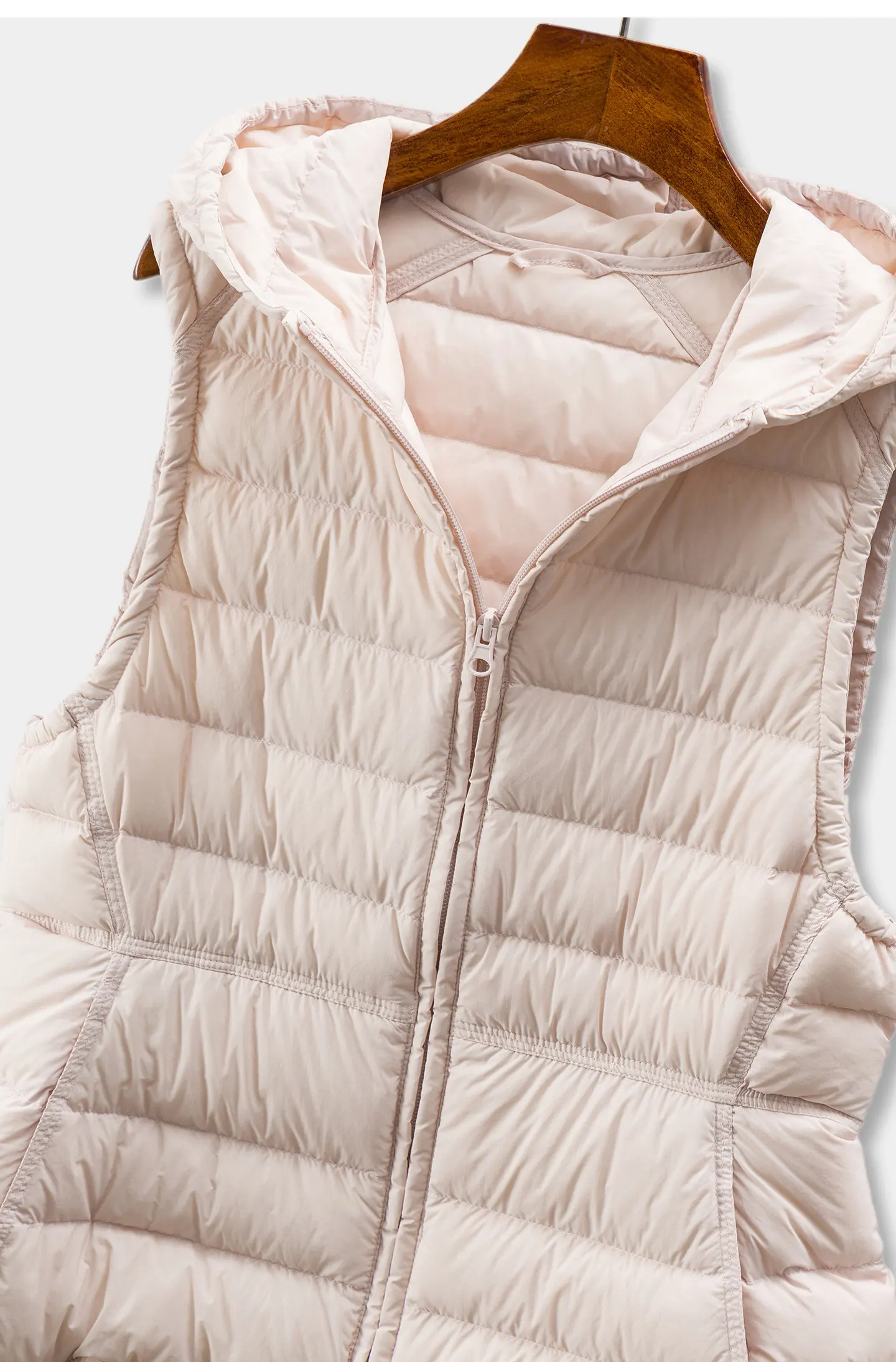 Light and Warm Without Burden, Cabinet Loose 90 Duck Down Hooded Down Vest Women F097 abrigo mujer