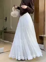 Elegant Pleated Skirt for Women with Elastic Waist Slim Fit A-Line Long Design Spring 2026 Fashion Trend - Image 3