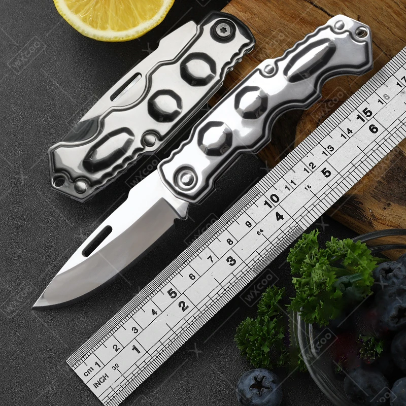 WXCOO Folding Fruit Knife Stainless Steel Kitchen Pocket Paring Knives Meat Cleaver Cooking Kitchen Accessories