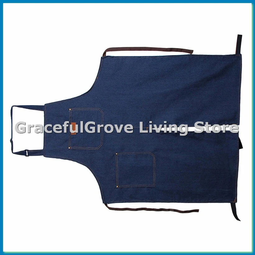 Adjustable Split Leg Pottery Apron with Pocket DIY Ceramic Sculpture Mud-Retaining Overalls-AC17