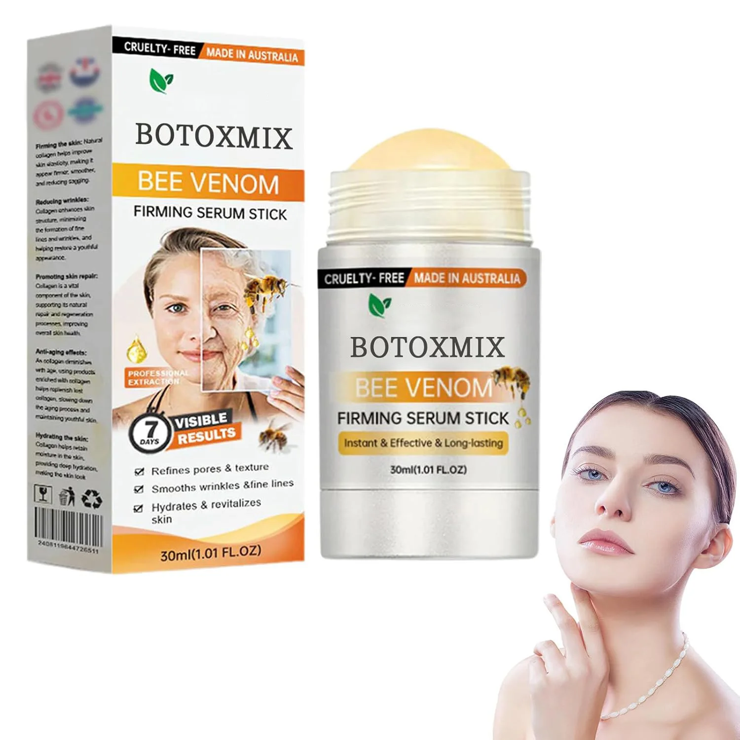 O veneno de abelha aperta anti envelhecimento facial pele apertando o creme para reduzir rugas e linhas finas30ML