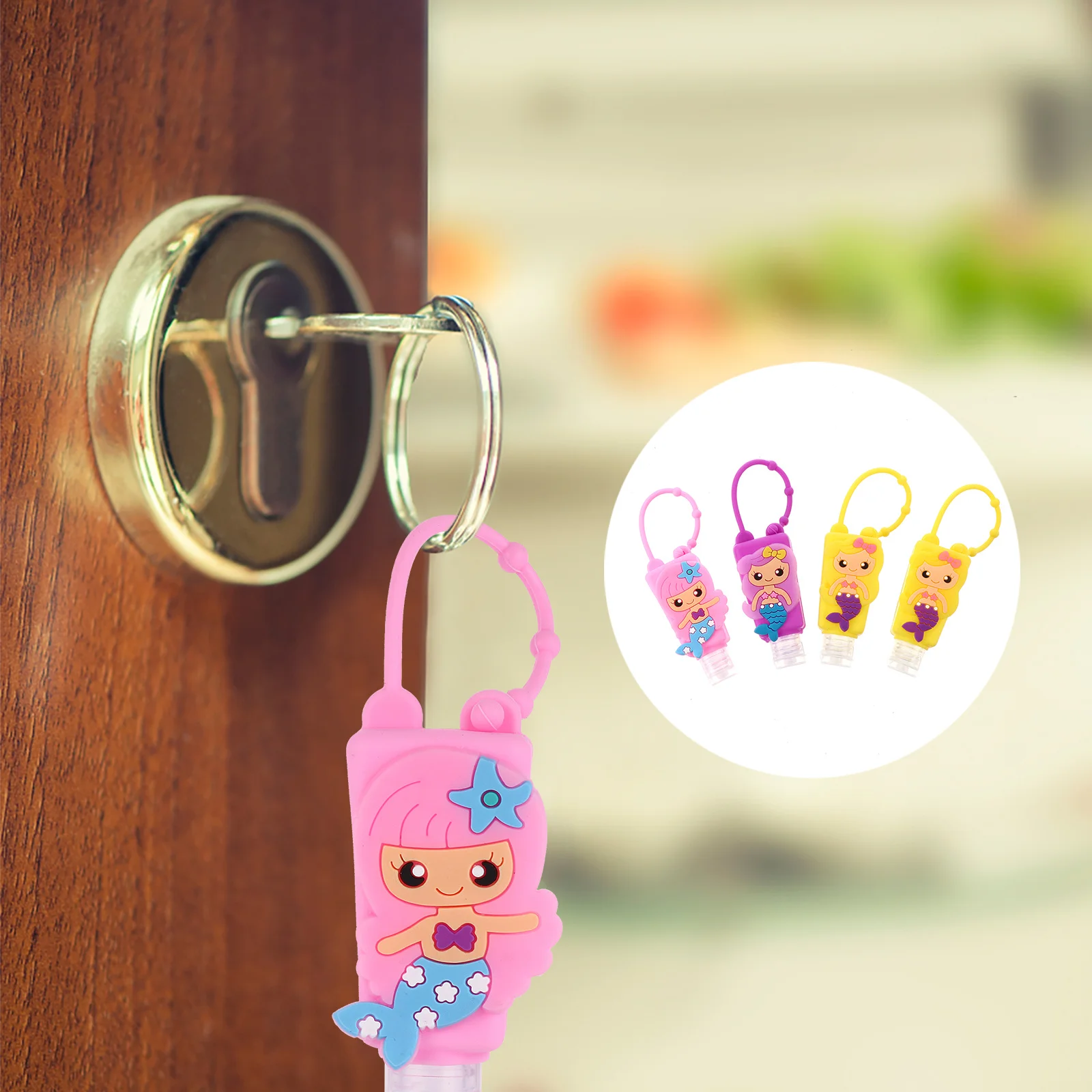 

4 set Silicone Hand Gel Bottles 40Ml Cartoon Design Leakproof Refillable Travel Size Small Cream Container For Kids Outdoor