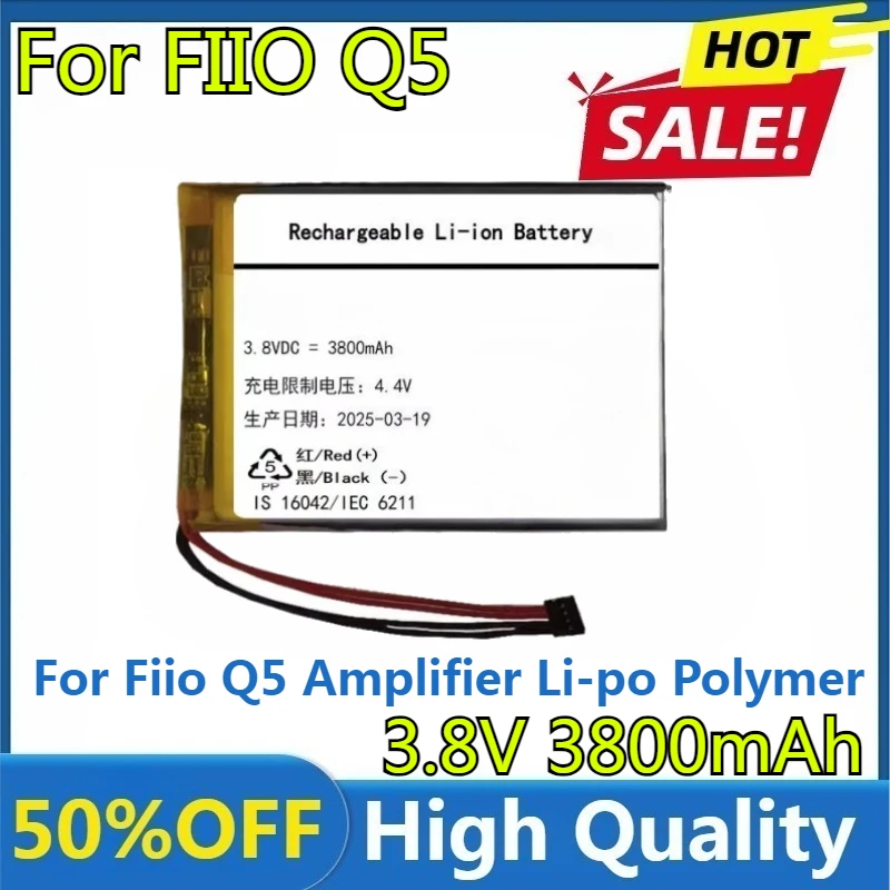 

New High quality 3800mAh 874866 Battery for Fiio Q5 Q5S Amplifier Li-po Polymer Rechargeable Accumulator Pack Replacement