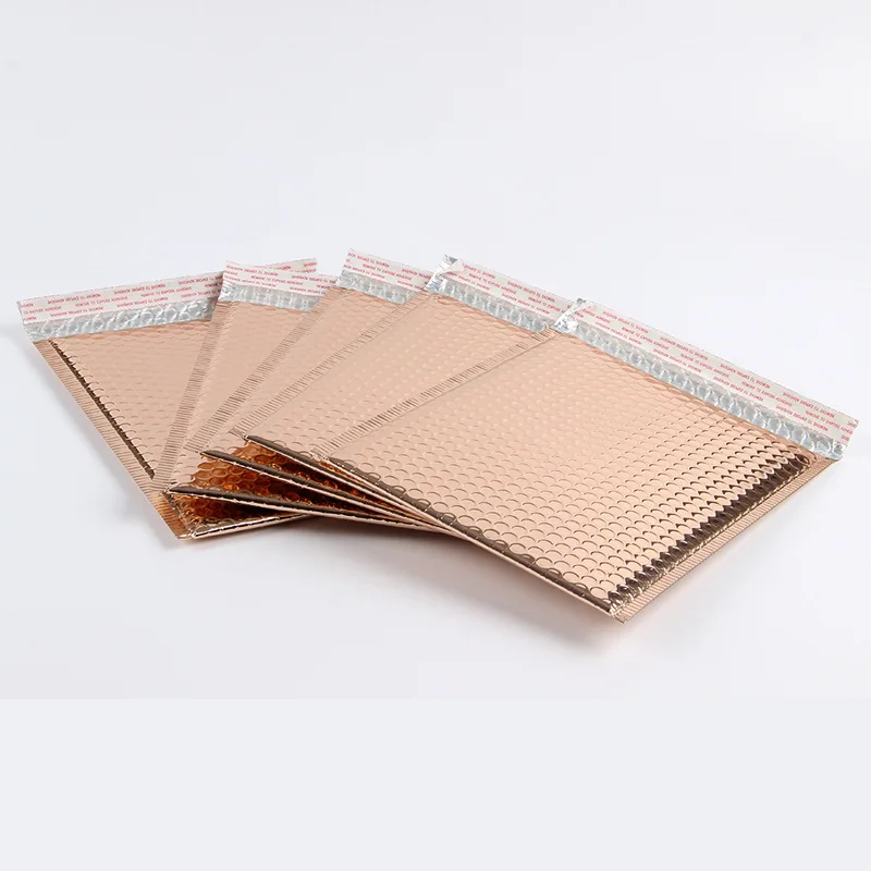 50Pcs Gold Rose Gold Metallic Bubble Mailer Shipping Bags with Waterproof and Self Seal Strip Padded Envelopes