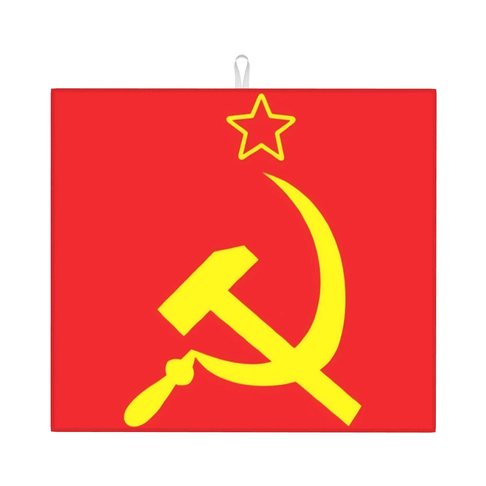 Russia Flag USSR Soviet Union Hammer Sickle CCCP Non Slip Kitchen Counter Protector Mat Barware Tableware Mat For Kitchen