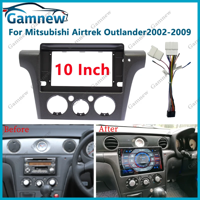 

10-дюймовый автомобильный адаптер рамки Android, комплект панели приборной панели для Mitsubishi Airtrek Outlander 2002-2009, правый руль