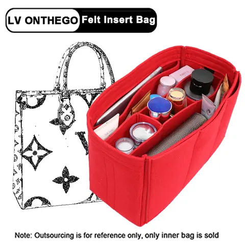 EverToner 펠트 천 삽입 가방 정리함, LV ONTHEGO 토트, 스피디 백, 핸드백, 화장품 가방, 메이크업 정리함