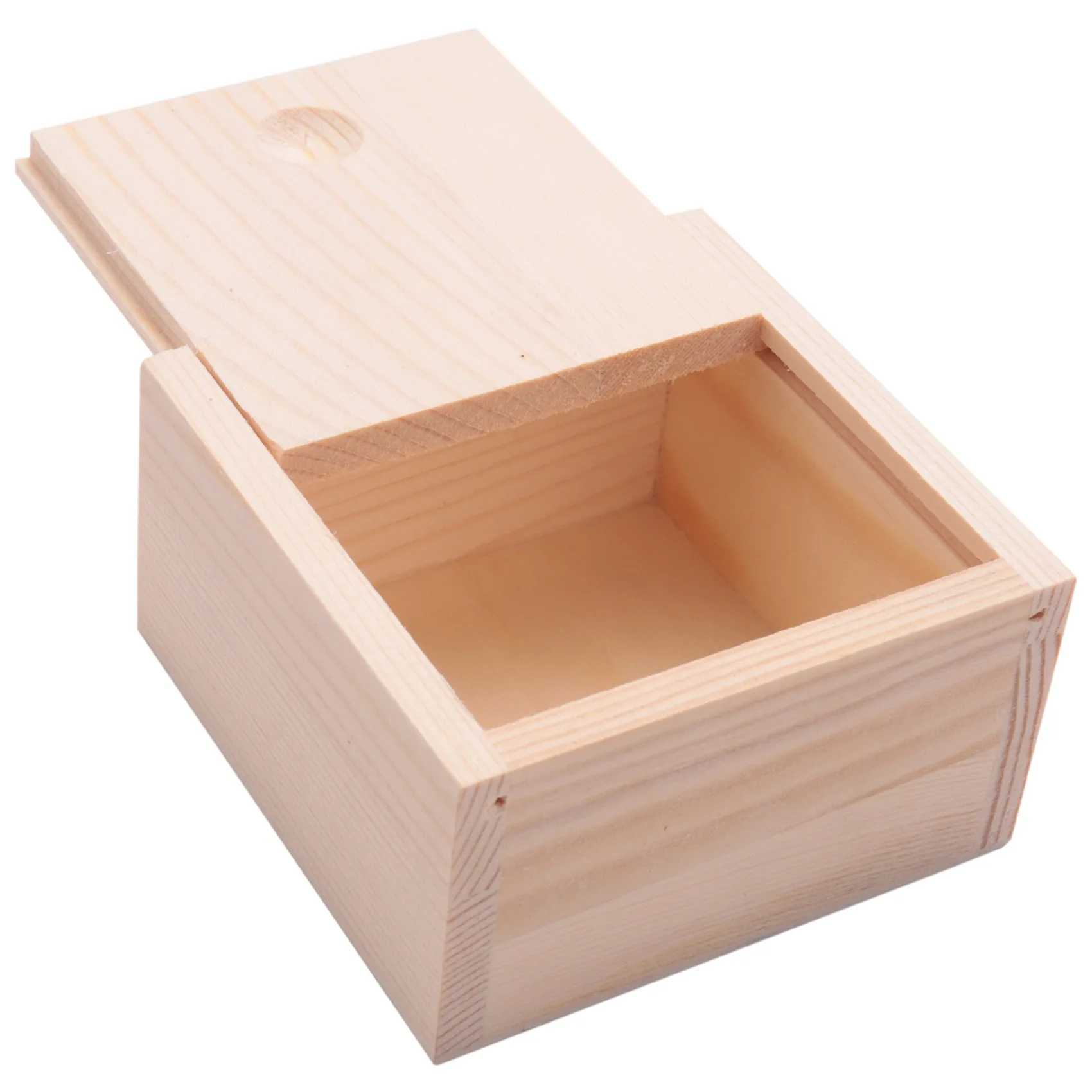 AT21-Small Plain Wooden Storage Box Case For Jewellery Small Gadgets Gift Wood Color