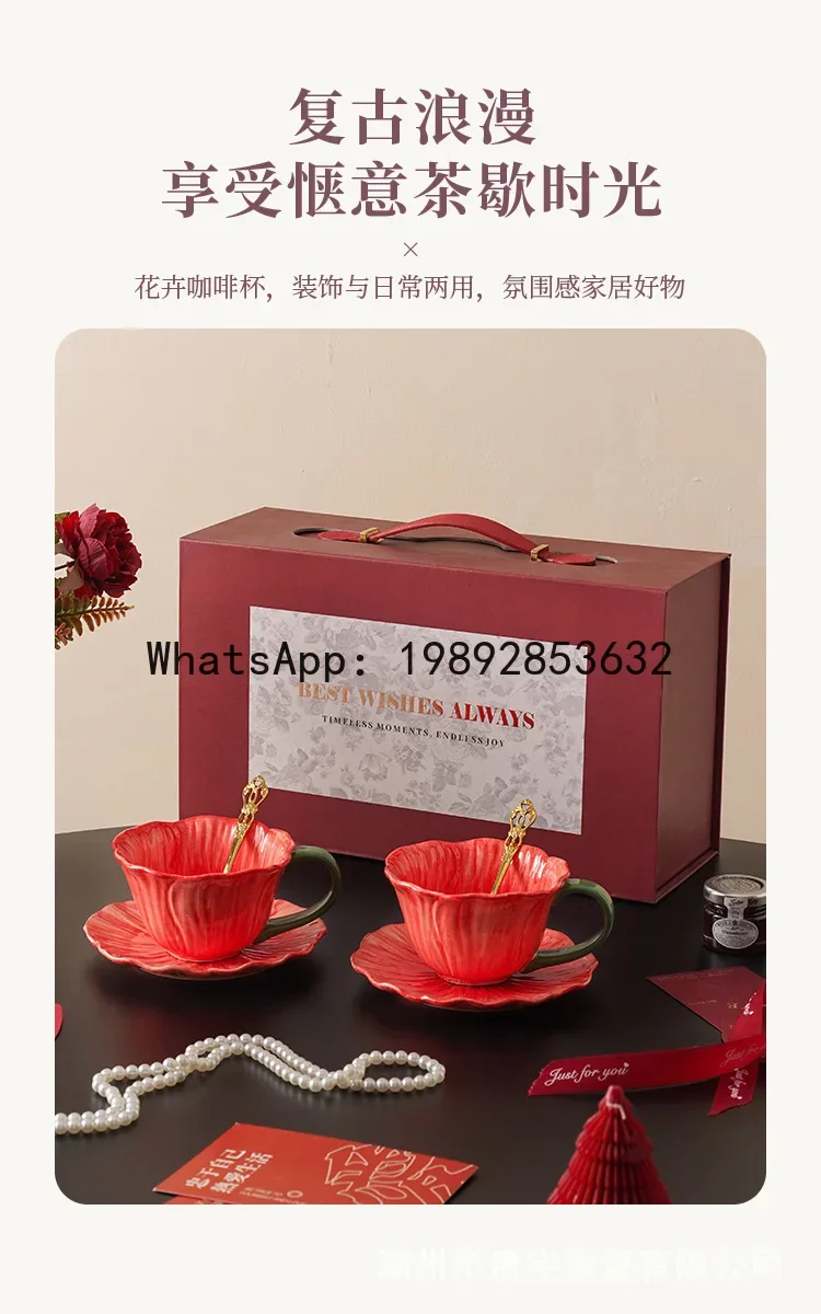 ww24 wedding gift for bride and groom ceramic french coffee cup and saucer set gift box