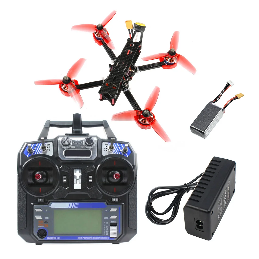 JMT F4 X1 175 مللي متر RC FPV سباق الطائرة بدون طيار 2-6S RTF مع LST-009 FPV نظارات GHF411AIO وحدة تحكم في الطيران Supra-VTX FS I6 الارسال