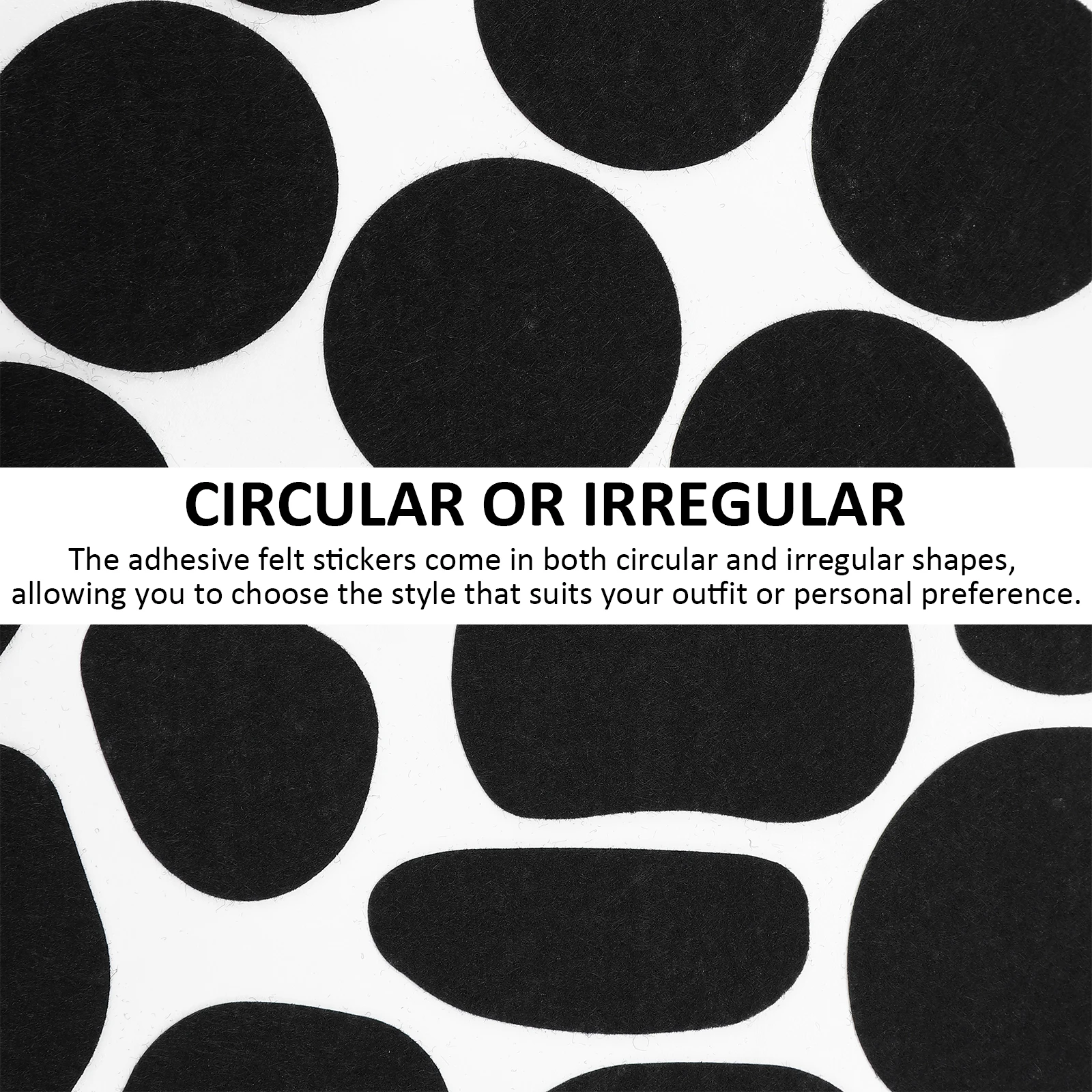 

10 Sheets Adhesive Felt Stickers Circular Irregular Shapes Self adhesive Backing Soft Felt Circles For Crafts Black Decals
