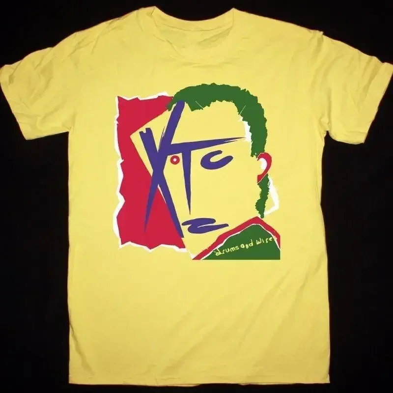Vtg Xtc Band Drums And Wires Cotton Yellow All Size T Shirt Aa1279