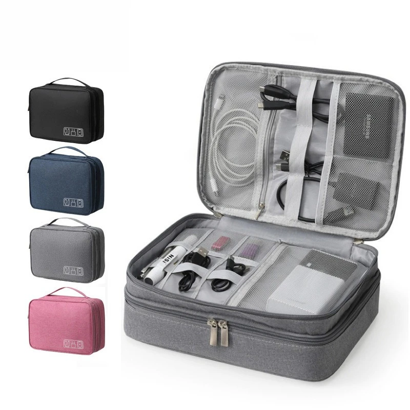 Bolsa de almacenamiento de clasificación de cosméticos de estilo minimalista, Banco de energía Digital multifuncional, bolsa de almacenamiento de Cable de datos para auriculares, regalo