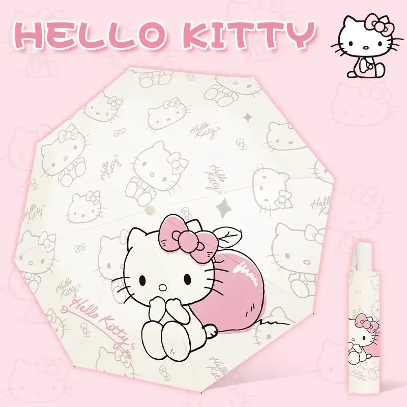 

Sanrio Kawaii Hello Kitty Folding Fully Automatic Sun Protection Umbrella Kuromi Cinnamoroll Anime Cartoon Sunshade Sun Umbrella