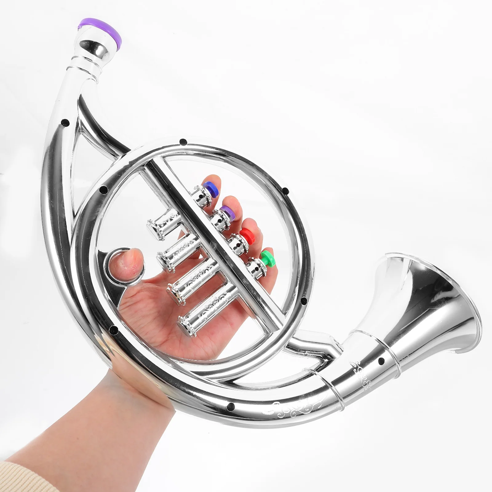 

Educational Mini French Horn Musical Instrument for Kids Safe Colorful Lightweight Portable Children's Trumpet Music Playhouse
