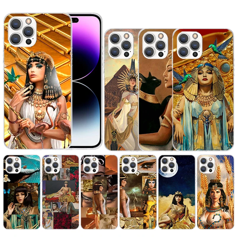 Pharaoh Ancient Egypt Cleopatra Soft Cover for iPhone 16 15 14 Pro